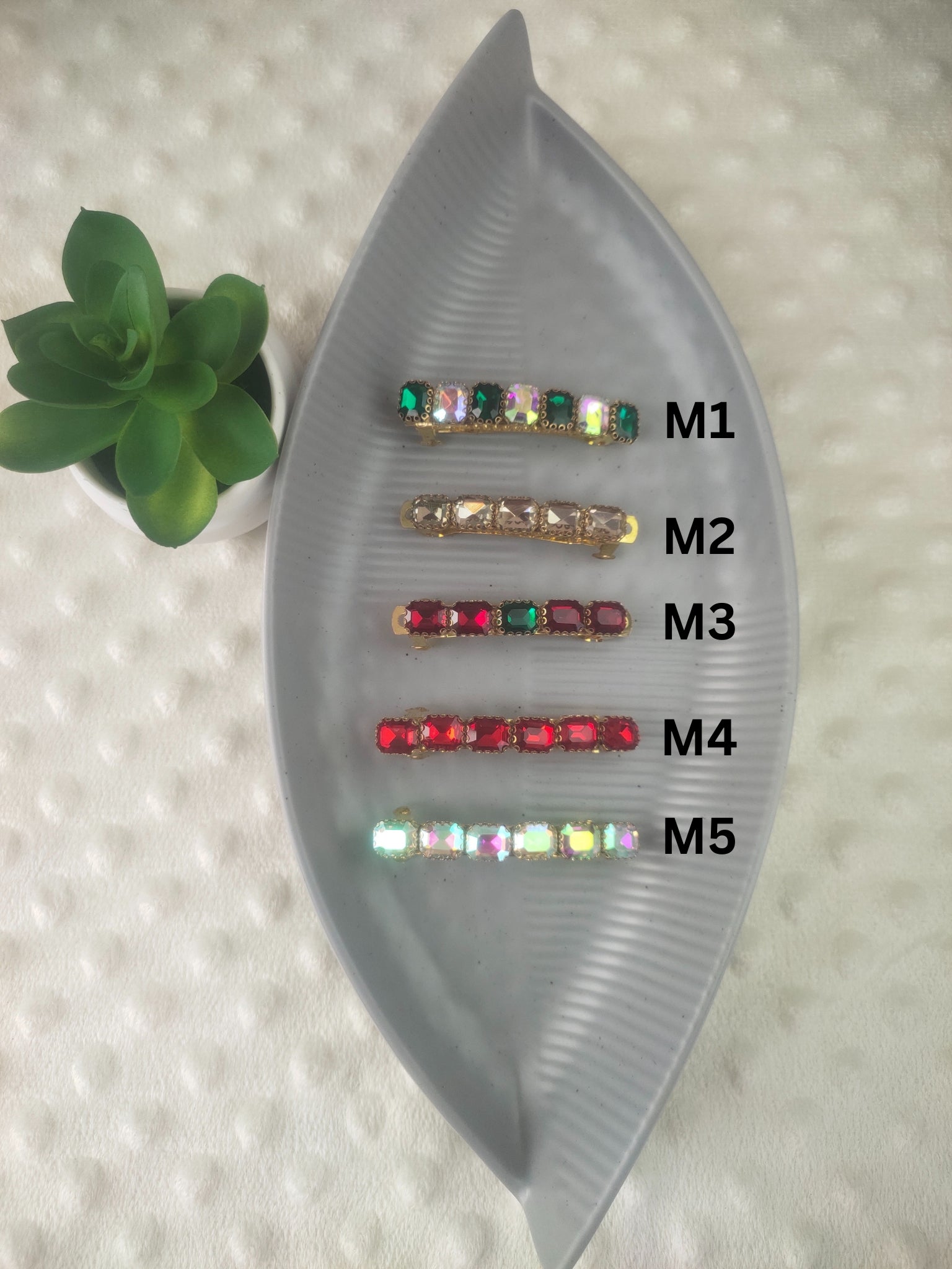 Crystal Stone Centre Clip (Small)