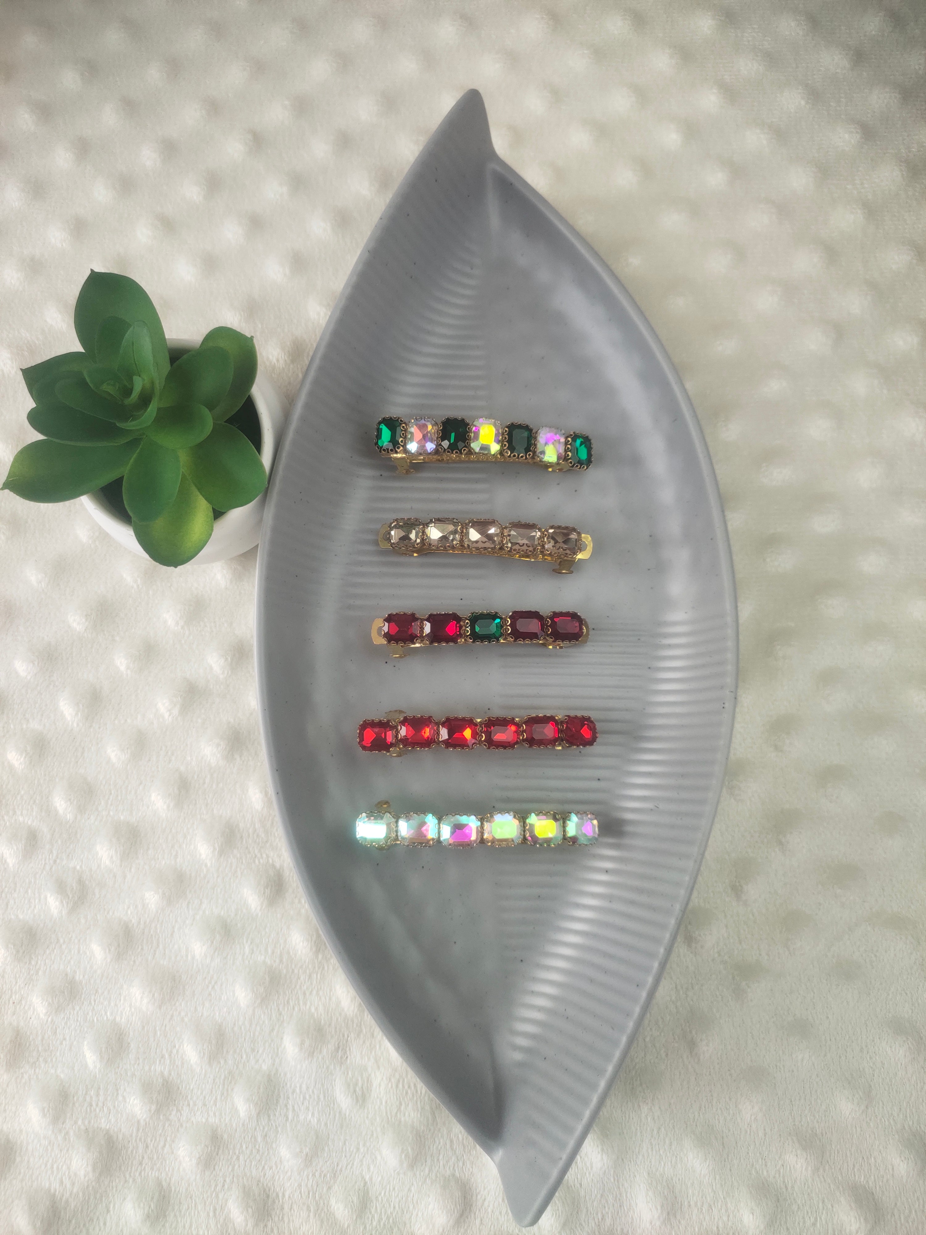 Crystal Stone Centre Clip (Small)